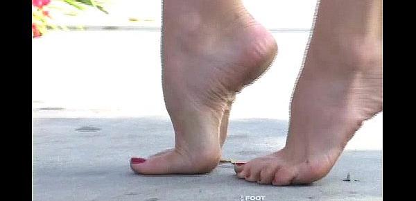  Christy Cat dusty high arched feet in parking lot